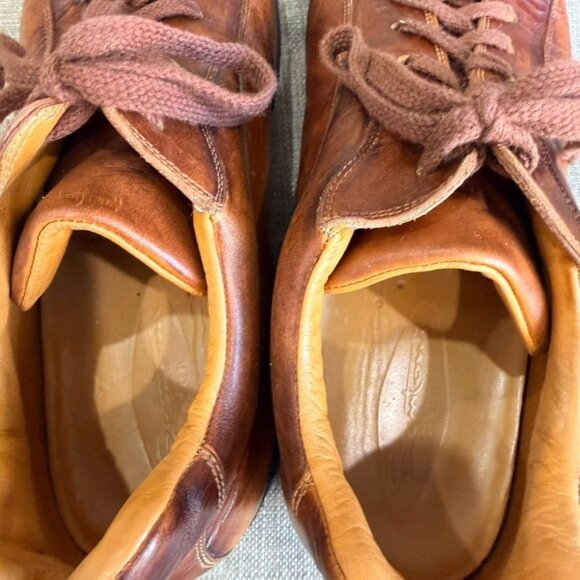 Santoni Club Leather Low-Top Oxford Sneakers – Brown (Size 10) - Picture 6 of 13